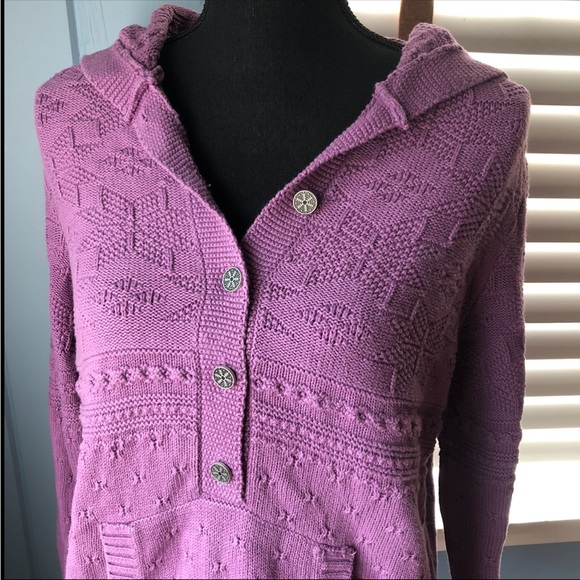 EUC VTG 90s / Y2K Quirky Retro Eclectic Knit Sweater Hoodie - Picture 5 of 11